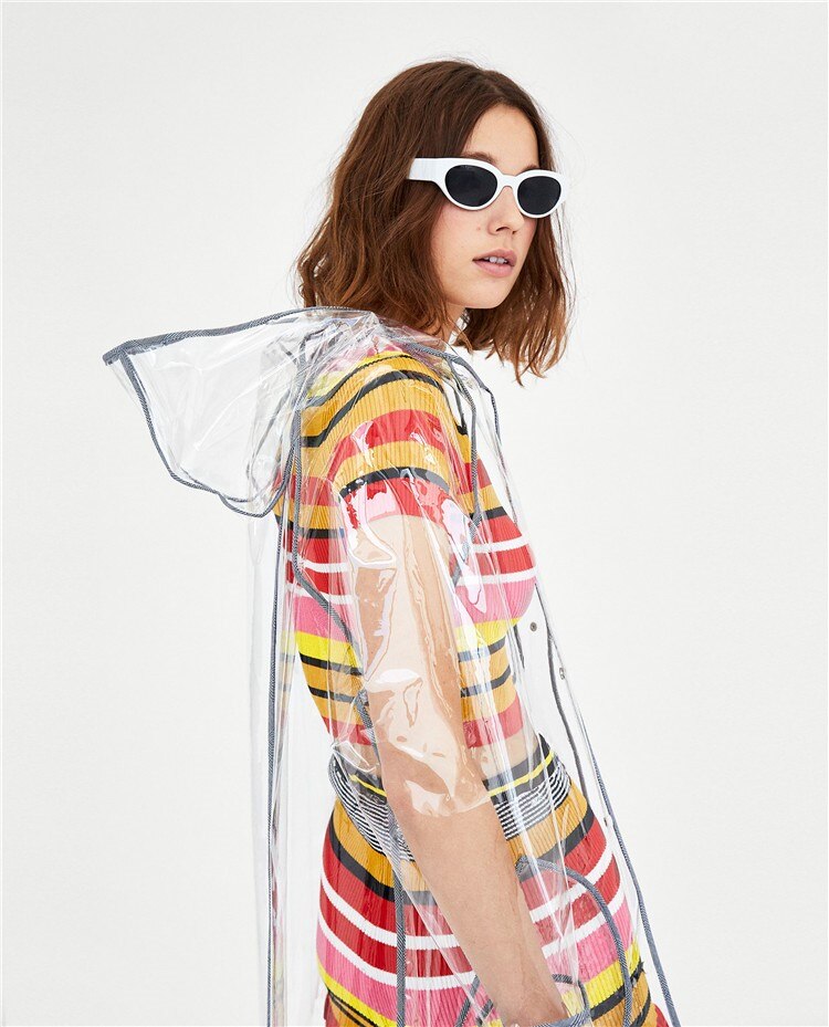 Transparent Rain Coat Waterproof Raincoat Outdoor Travel Runway Hooded Poncho Rain Coats Ladies Rainwear Cycling raincoat
