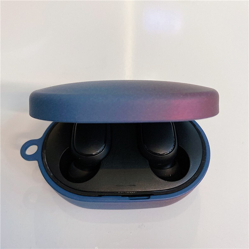 Kjoew siliconen oordopjes xiaomi redmi airdots s beschermhoes draadloze bluetooth-headsethoes voor airdots s hoesje: Blauw paars