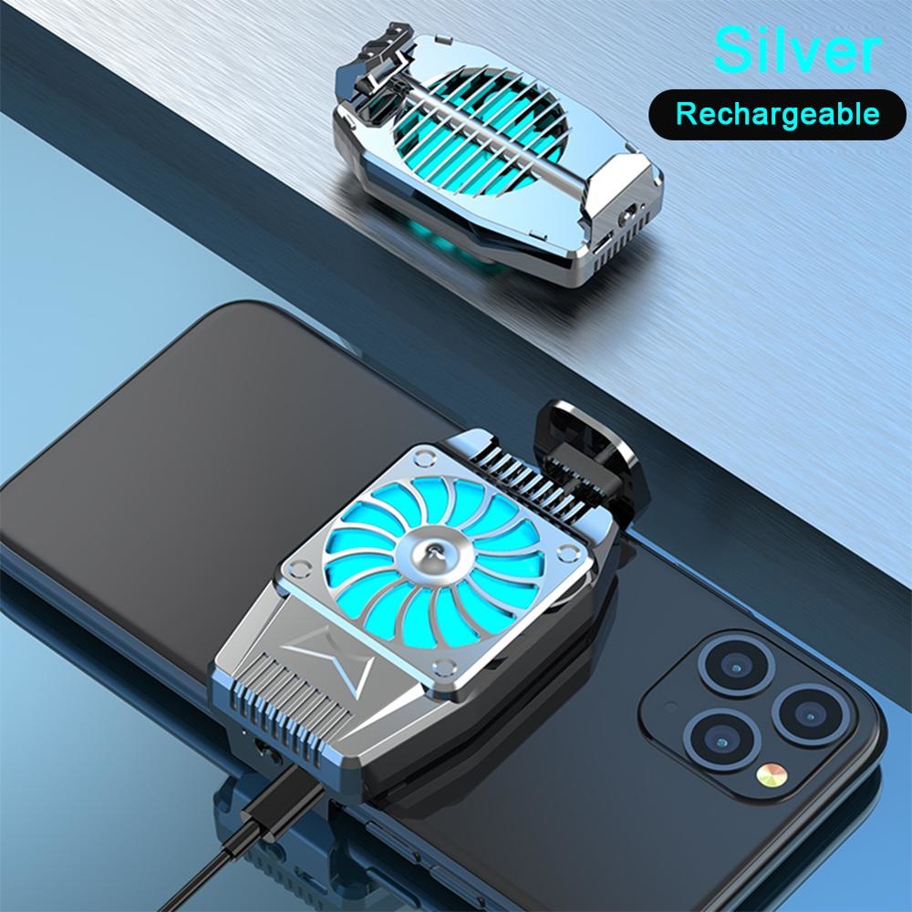 Vogek Mobiele Telefoon Radiator H15 Universele Koelventilator Voor Iphone 12 Cooler Fan Smartphone Koellichaam Voor Live Telefoon Accessoires: Silver