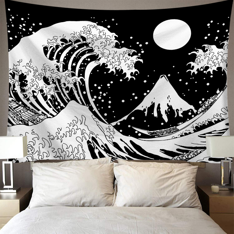 95*73cm gobeläng vägghängande polyester lejonmåne mönster filt gobeläng heminredning: 6