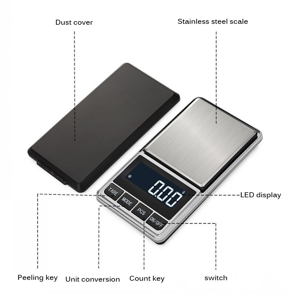 Digital Mini Weight Electronic Scale Pocket Weighing Scale 200g 500g Weight Balance Cuisine Kitchen Food Scale Digital Precision