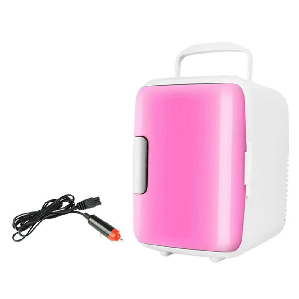 Car Heating And Cooling Box Home Car Dual Purpose 4L Mini Refrigerator Car Refrigerator Thermal Insulation: pink car