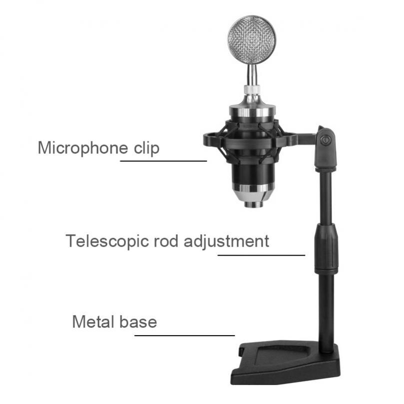 Desktop Microphone Stand Mic Stand Desk Telescopic Microphone Bracket Phones Tripod Adjustable 3/8 Inch Screw Live Equipment
