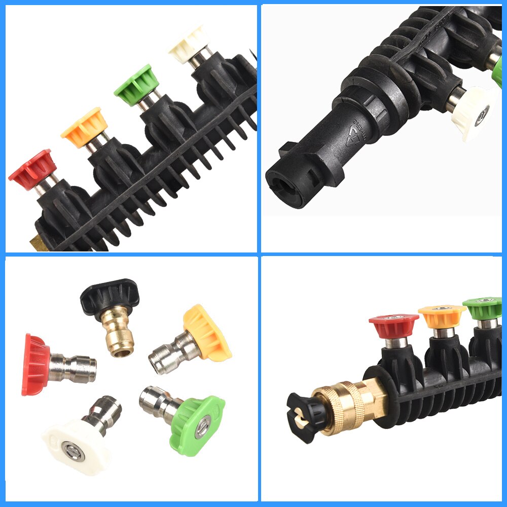 City Wolf Car Washer Metal Jet Water Short Lance Wand Nozzle for Karcher K Series Pressure Washer with 5 Quick Nozzle K2-K7