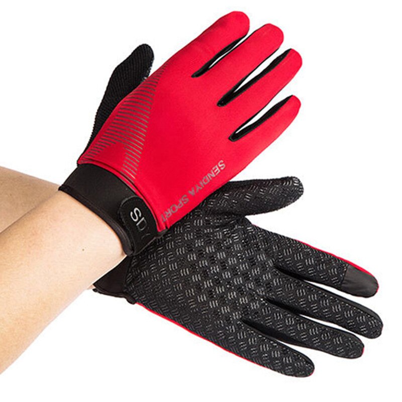 Hoge Elasticiteit Anti-Slip Werkhandschoenen Unisex Outdoor Fietsen Handschoenen Ademend Rijhandschoenen Met Screen-Tastbaar M L xl: Red / L