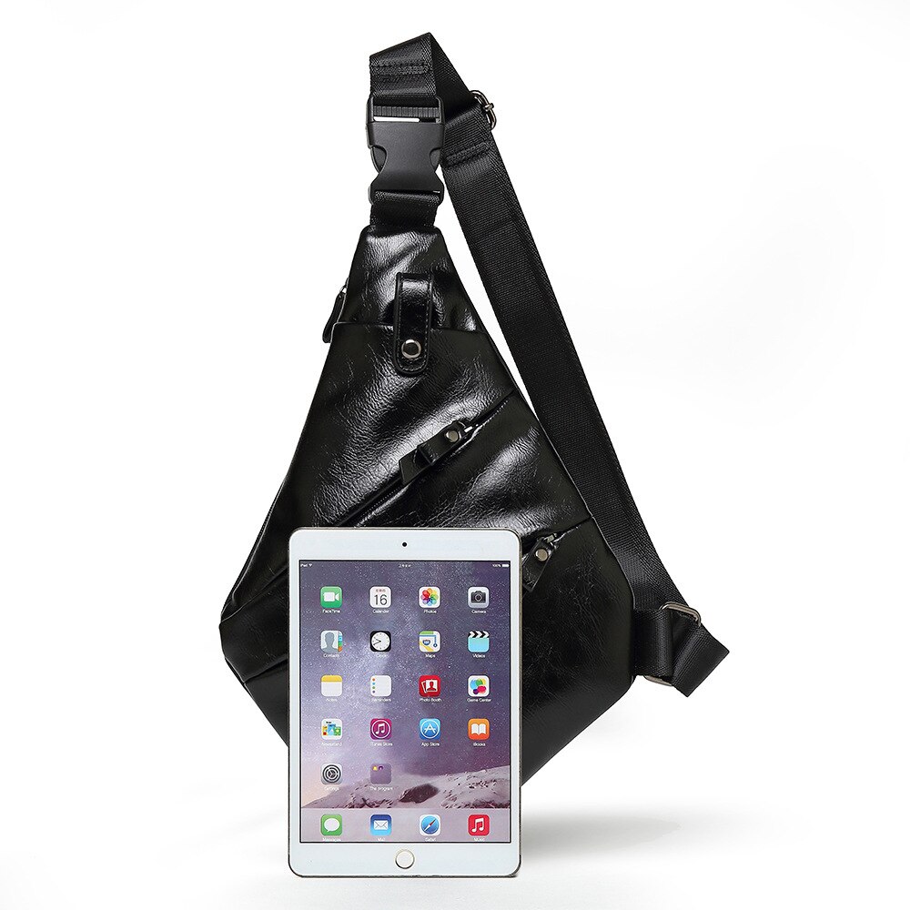 Coole waterdichte heren borsttas multifunctionele nauwsluitende anti-diefstal pu wapentas outdoor messenger bag heren