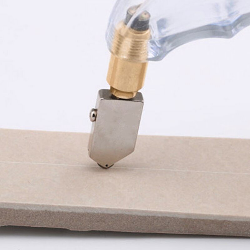 1PCS Upgrade Diamond Glass Cutter Alloy Glasses Cutter Large Wheel Oiling Roller Multifunctional Bent Handle Glass Cutter