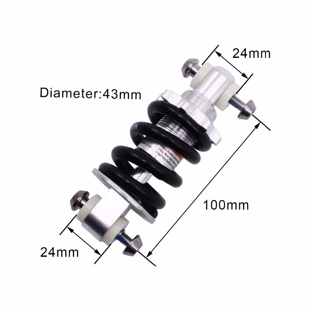 Mountain Bike Rear Shock Suspension Frame Bumper Spring Shock Absorber Bicycle Parts Rear Shock 100/125/135/150mm 1000LBS BZR002