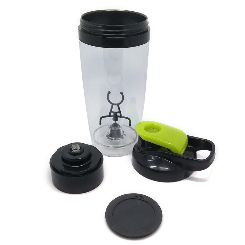 -Portable électrique protéine Shaker mélangeur bouteille tasse détachable parfait pour mélanger les jus cafés et lait secouer couvercle étanche