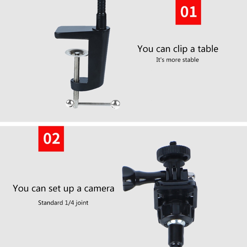 Kamerabeslag med forbedret bordkæbebøjle fleksibel svanehalsstativ til webcam brio 4k c925e c922x c922 c930e c930 c920
