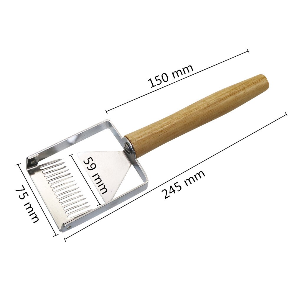 Stainless Steel Beekeeping Tools beehive Honey cutter Uncapping Scraper Wooden handle Honeycomb Scraper Equipment Fork Shovel