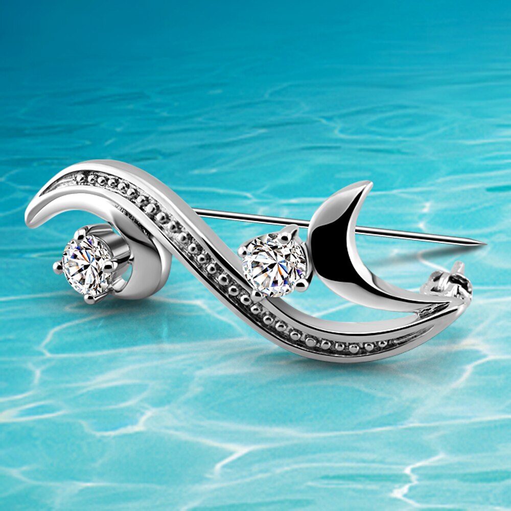 Sterling Silver Brooch - Women's Flower Design - 925 Silver Jewelry