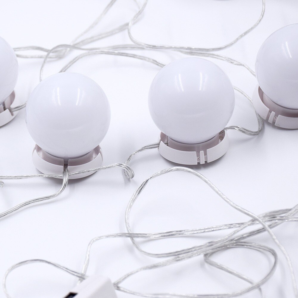 Vanity LED Mirror Light Kit For Makeup Hollywood Mirror With Dimmable Light Bulb