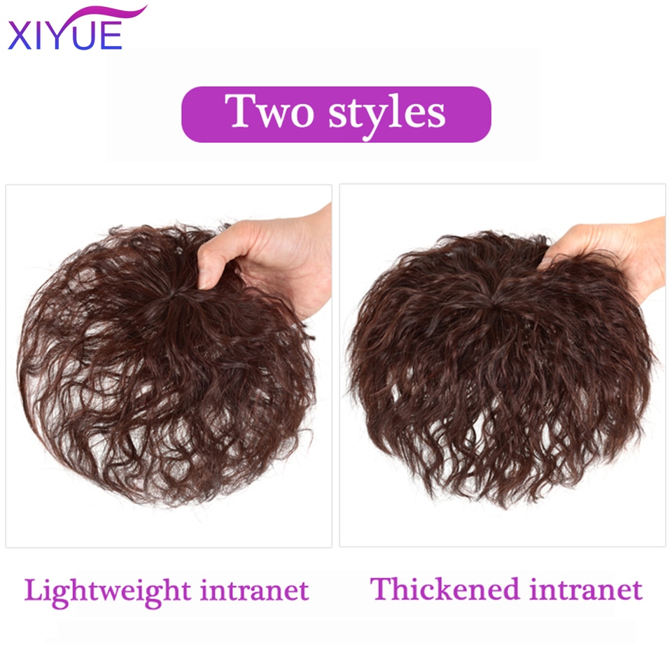 Peluca de pelo corto rizado y esponjoso, pieza de repuesto para el cabello, peluca de pelo blanco Invisible, peluca sintética con Clip para el cabello