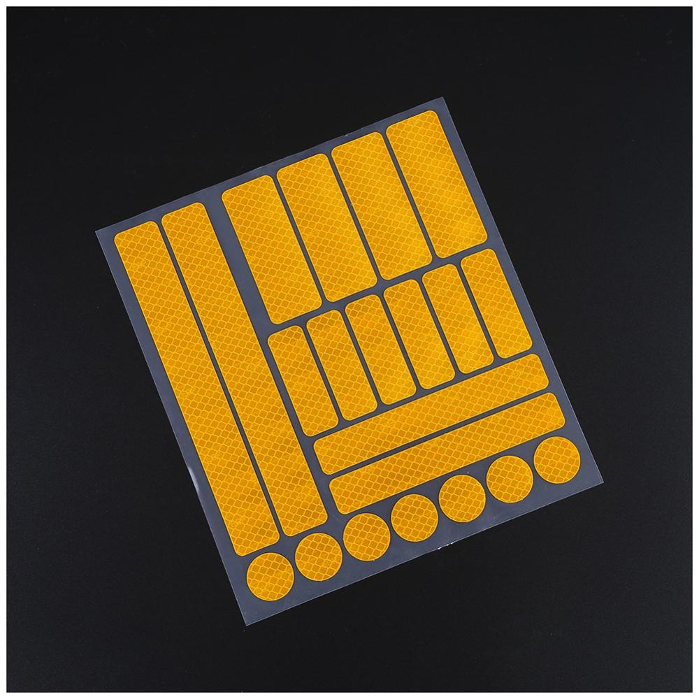 Accessoires de voiture réflecteur de bande réfléchissante réfléchissant Moto autocollant réfléchissant pour cadre de vélo autocollants Auto ruban décoratif: Yellow