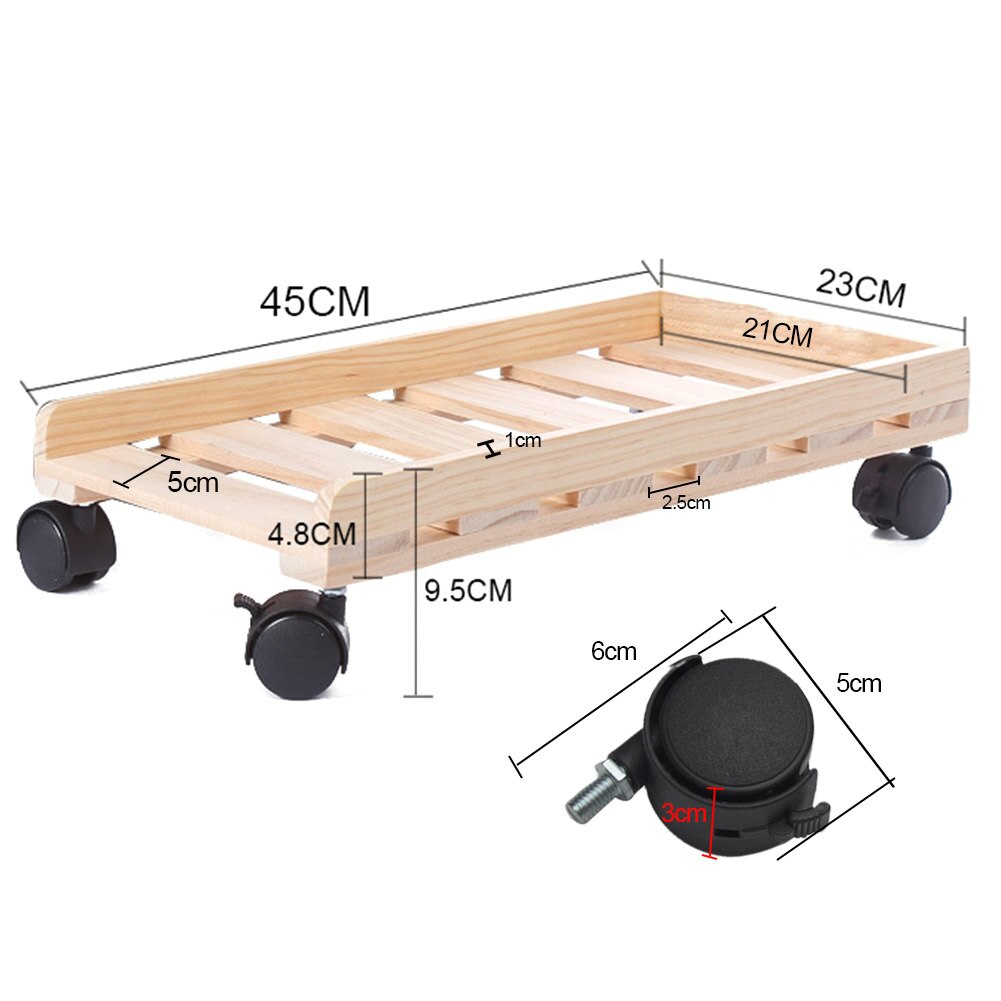 CPU Stand Tower Moving Heat Dissipation Wooden Rolling Wheels Caster Computer PC #734