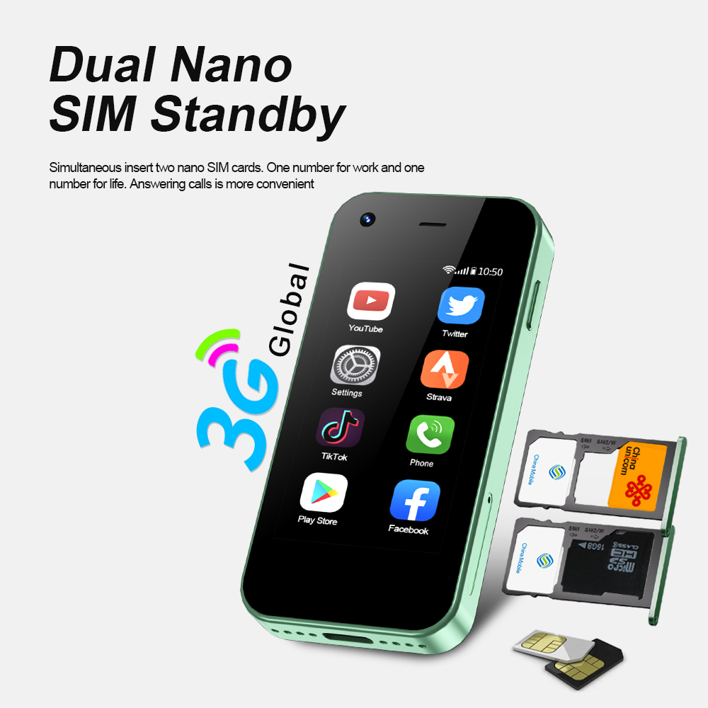 SERVO König5000 Mini-Smartphone 3G-Netzwerke Dual Nano SIM Android 9.0 System 16 GB Rom 2,5'' Bildschirm abspielen Geschäft Tasche Smartphones