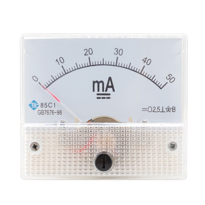 Ammeter Mechanical Pointer Type Analog Current Panel Meter Current Meter 85C1 L9CE: 50MA