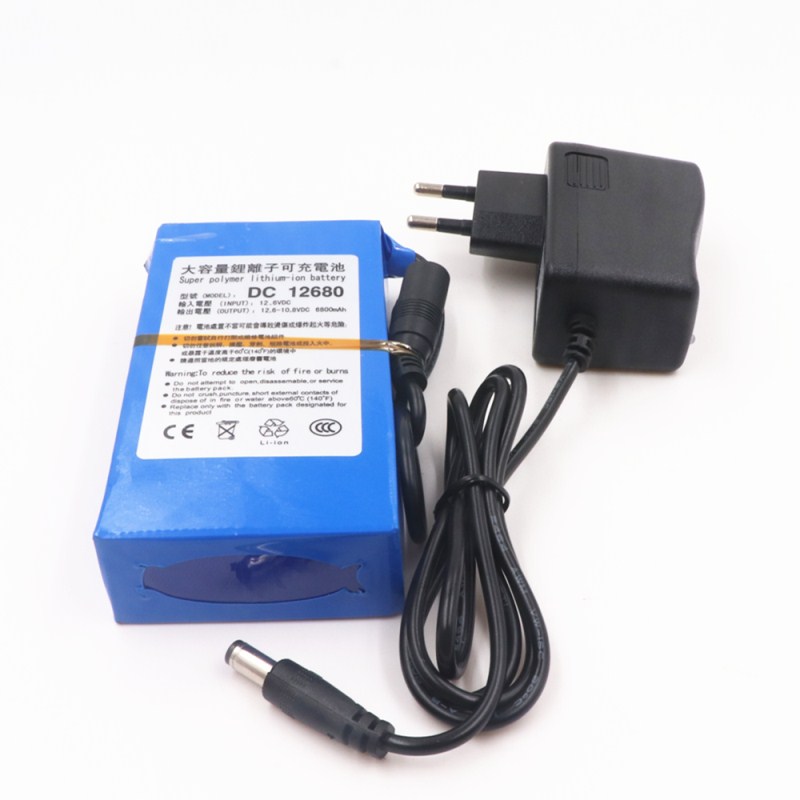 DC12680 Protable 6800mAh for DC 12V Super Rechargeable switch Lithium-ion Battery Pack US/EU Plug For Cameras camcorders