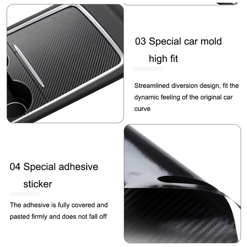 2PCS Car Central Control Panel Sticker Wood Center Console Model3/Y Interior Film Wood Grain For Tesla Model 3 Model Y