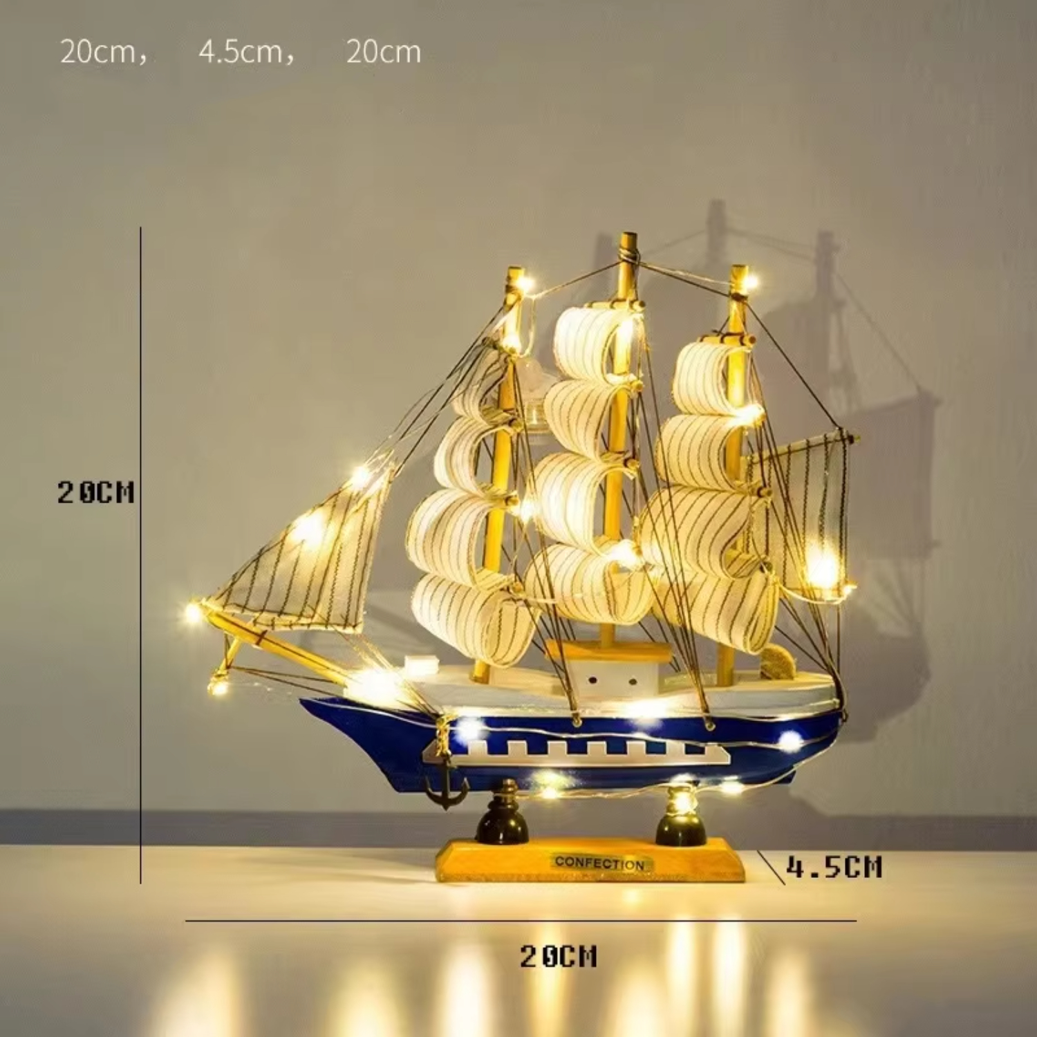 Modelo de velero de madera nórdico, decoraciones creativas, decoración de escritorio