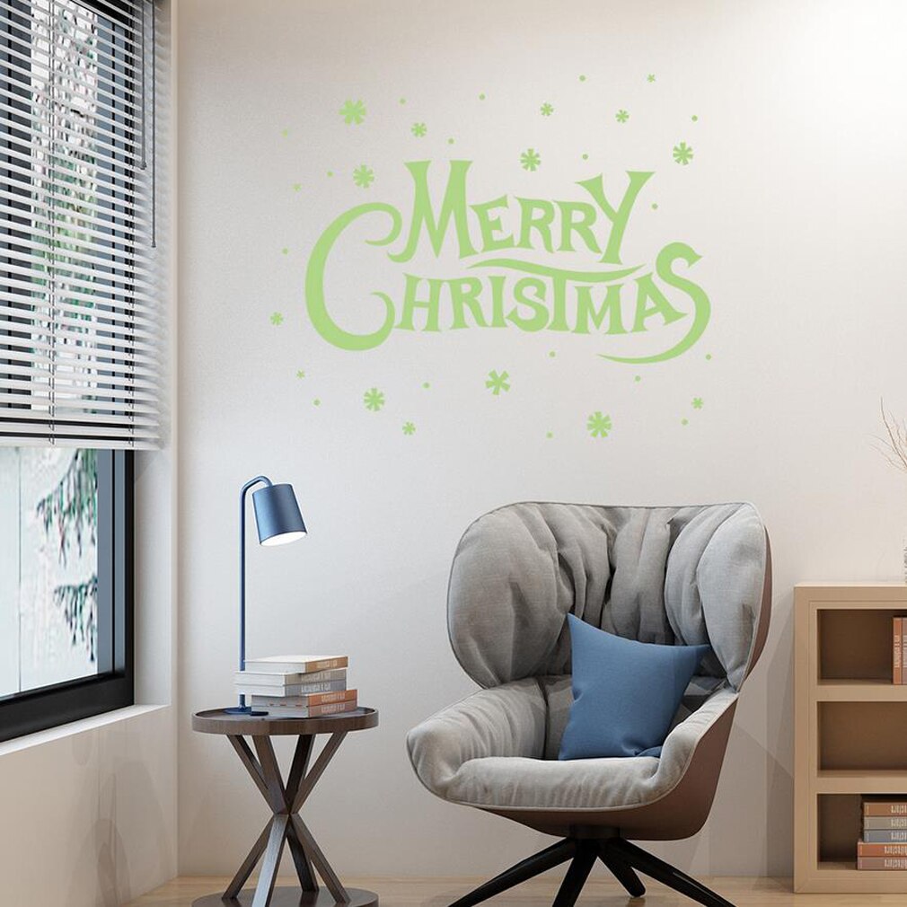 Wallstickers jul glødende brev stickers pvc vægplakater til soveværelse stue dekoration