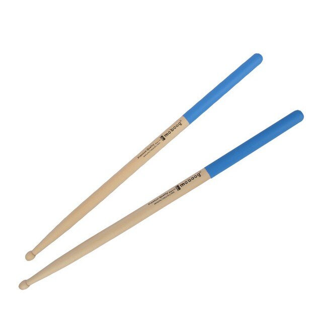 1 Paar Professionele Drum Sticks 5A Maple Hout Antislip Kleurrijke Handvat Drumsticks Percussie Muziekinstrumenten Voor Beginners: Blue