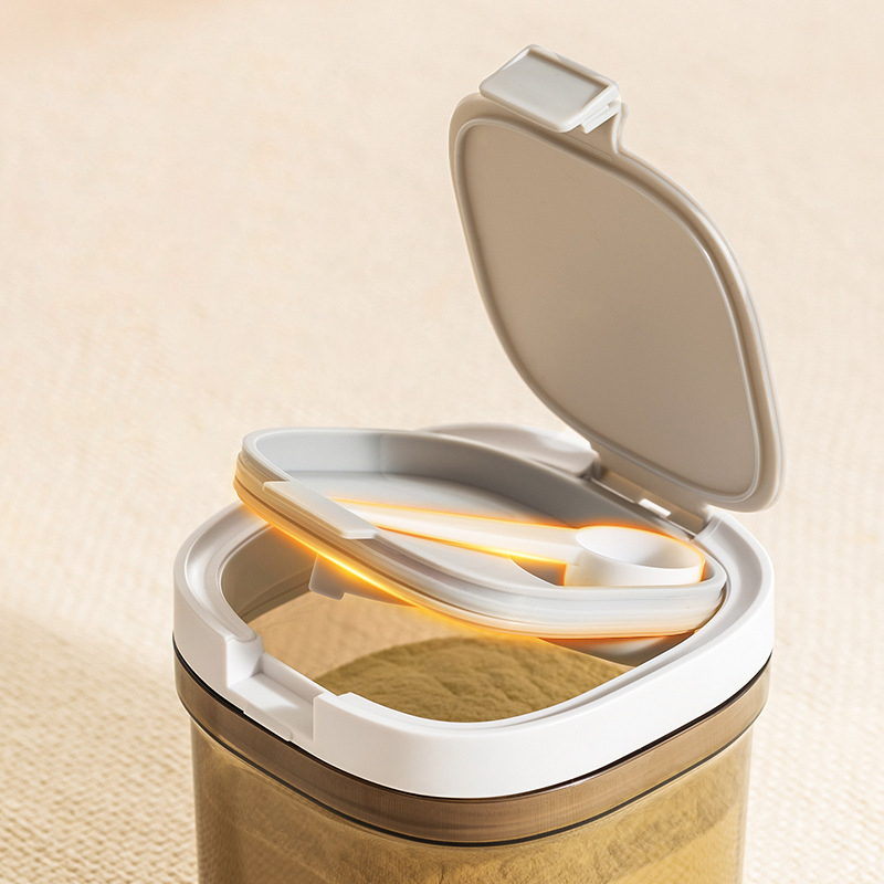 Récipient hermétique de stockage des aliments avec cuillère, pot de cuisine de 800/1300/1800 ml pour farine, sucre, café, sans BPA, empilable, facile à nettoyer