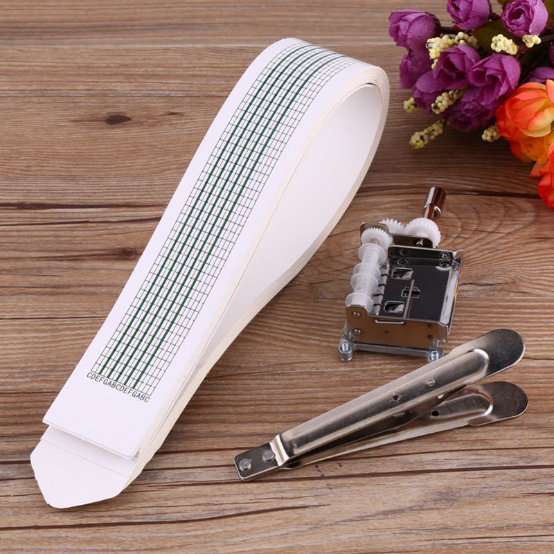 Diy Muziekdoos Tune Hand Crank 15 Merkt Muziek Instrument Set Met 20 Pcs Blank Note Crank Mechanische Musical Box