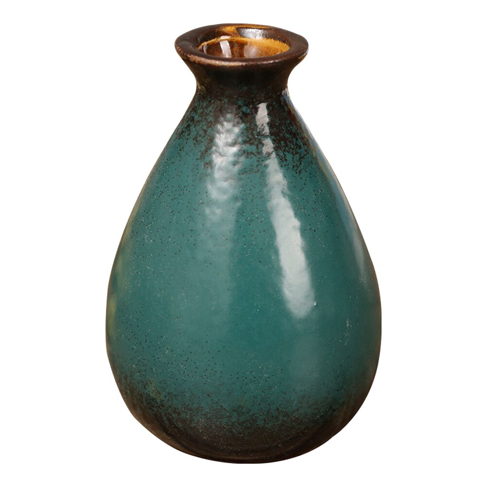 1pc Ceramic Vase Simple Flower Arrangement Dry Flower Vase Desktop Decoration for Office Hotel Home (Green): Green