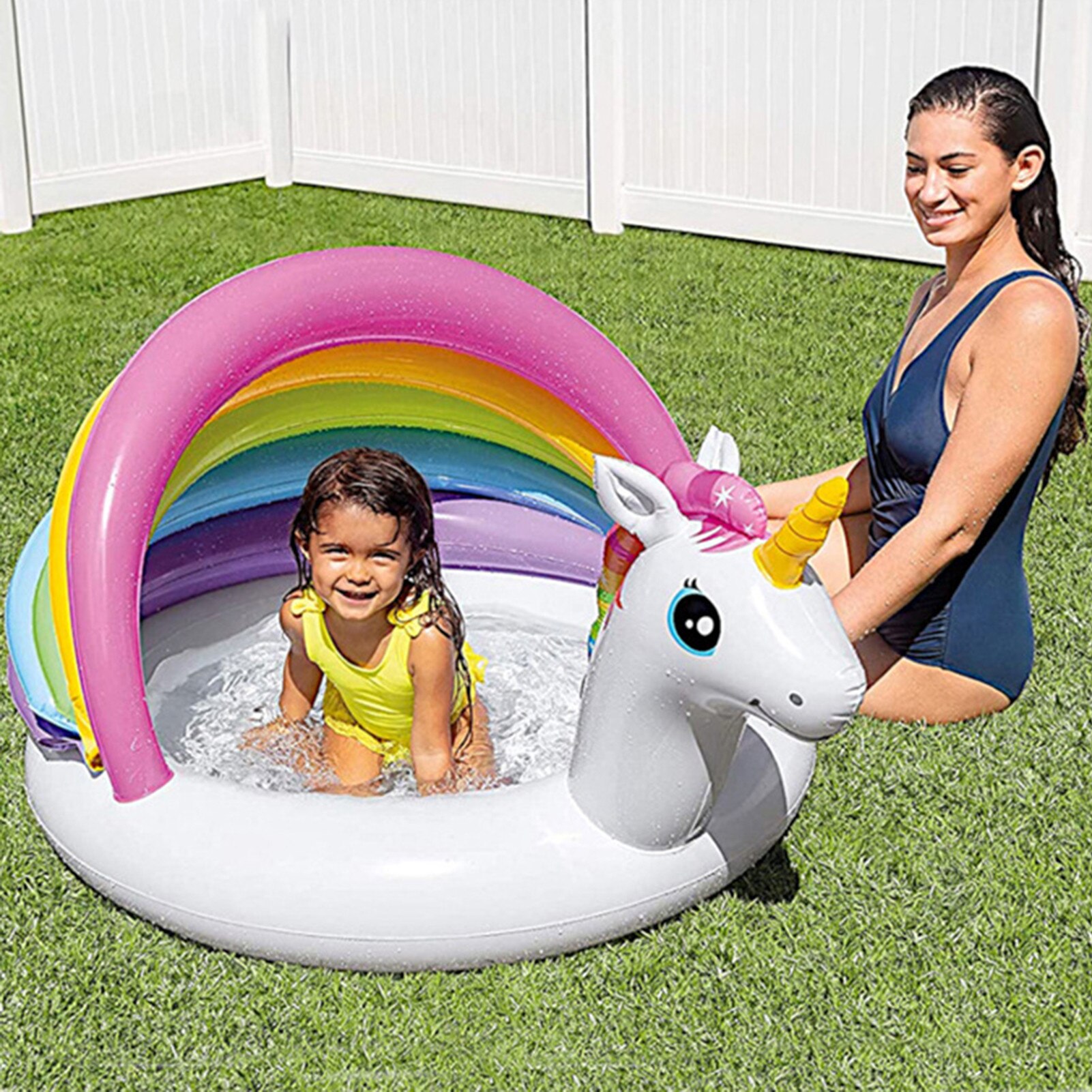 Piscine gonflable licorne pour bébé, pour enfants, pour l'extérieur, pour jouer dans l'eau, pour l'été