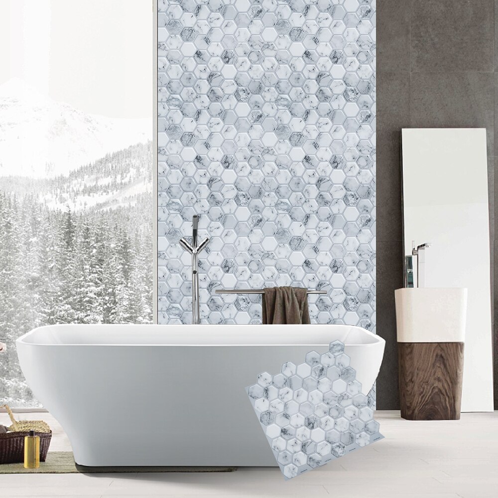 Kjøkken selvklebende mosaikk veggdekal t-bane skrell og stikk backsplash vinyl fliser klistremerker