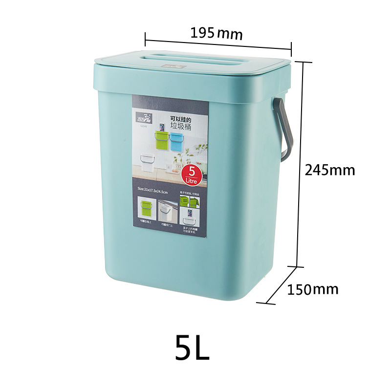 Skraldespand køkkenskab skraldør hængende kan vægmonteret skraldespand bil toilet affaldsopbevaring: 5 lblå
