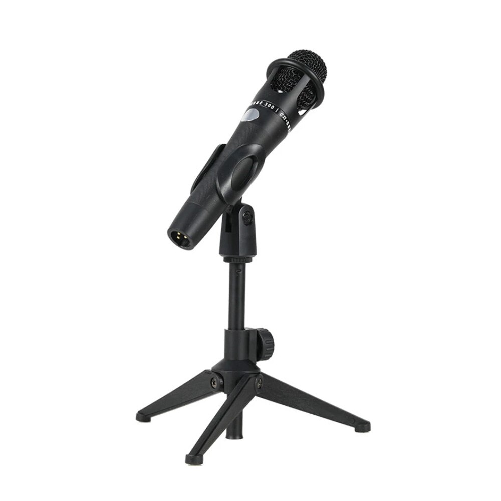 Desk Mic Stand Universal Adjustable Desktop Microphone Stand Portable Foldable Tripod Mic Table Stand With Plastic Mic Clip