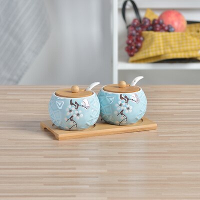 NEWYEARNEW Ceramic Spice Storage Bottles Jars Kitchen Tools Set Japanese-Style Combination Herb Home Wedding: b