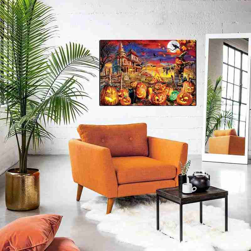 1000 Rechthoekige Stukken Legpuzzels Educatief Speelgoed Landschap Halloween Montage Educatief Puzzel Speelgoed Voor Kerst Cadeau