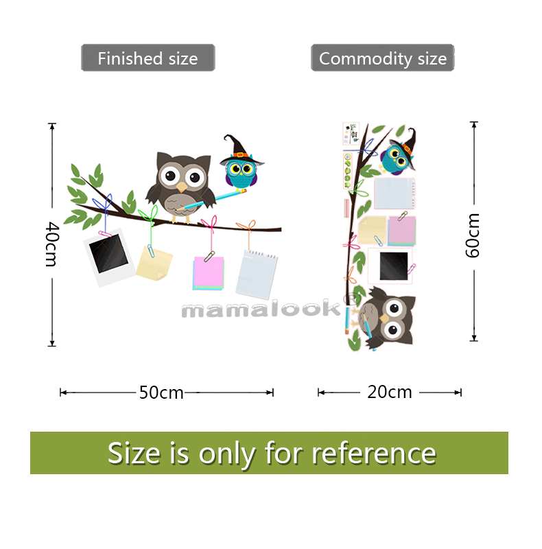 Cartoon Hand Drawn Owl Wall Sticker for kids baby children rooms background home decoration Mural Art Decals Nursery stickers: Default Title