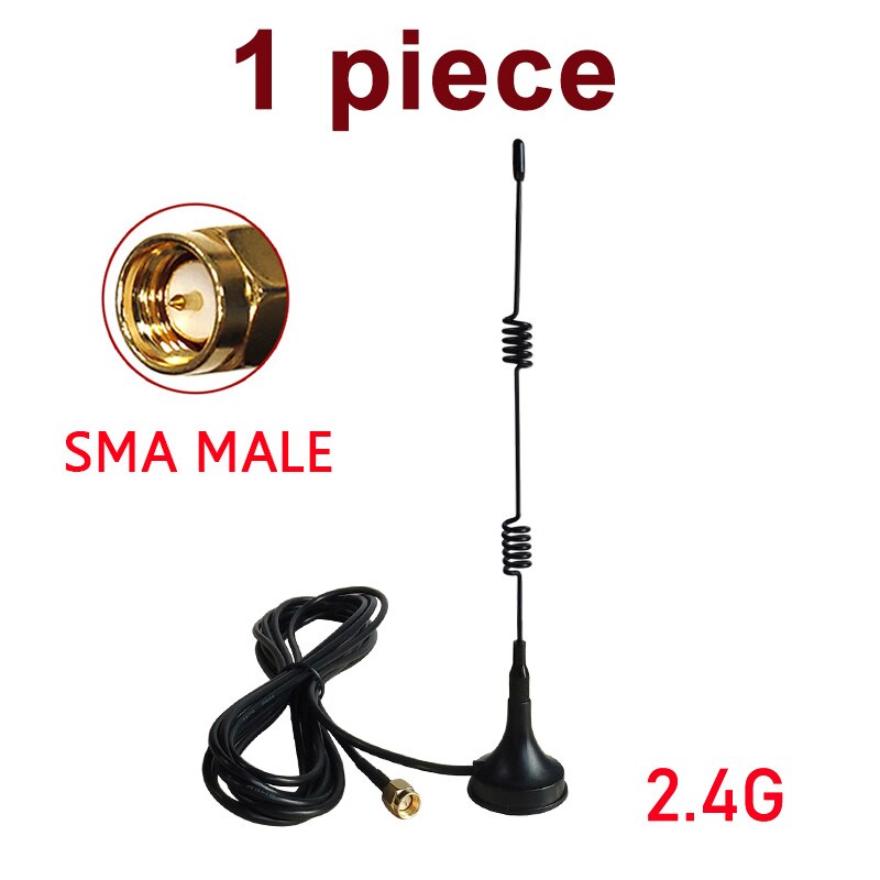 2.4Ghz Wifi Antenna SMA Male FEMALE RP-SMA 5dbi 2.4G IOT antena magnetic base Sucker antenne 3 meters extension cable wi-fi: 1pcs SMA MALE
