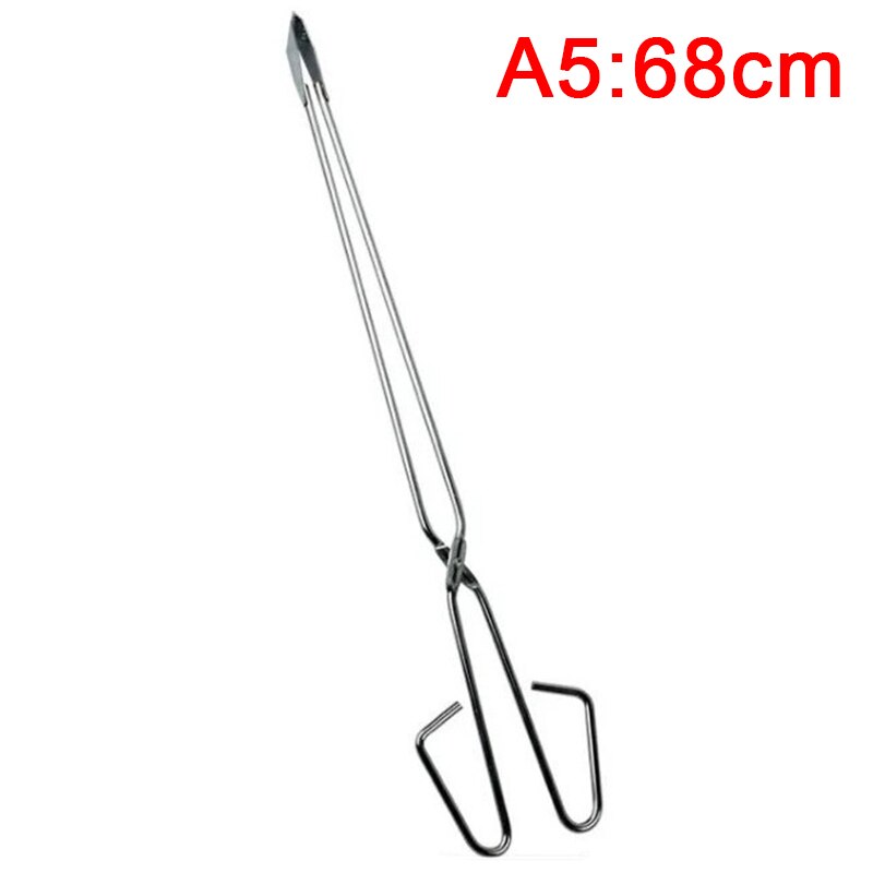 1pc Barbecue Carbon Clip Long Handle Tongs Stainless Steel Oven Charcoal: SYFHG602-A5