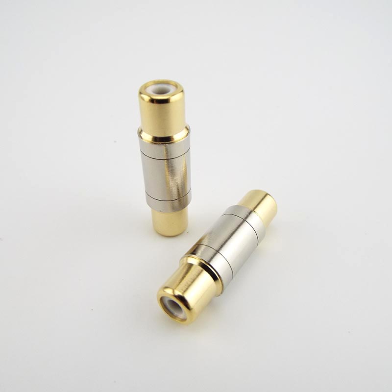 4 stücke Dual RCA Anschlüsse Buchse auf Buchse Jack Buchse Stecker Gerade Adapter Vergoldet Lautsprecher Kabel Extender C4