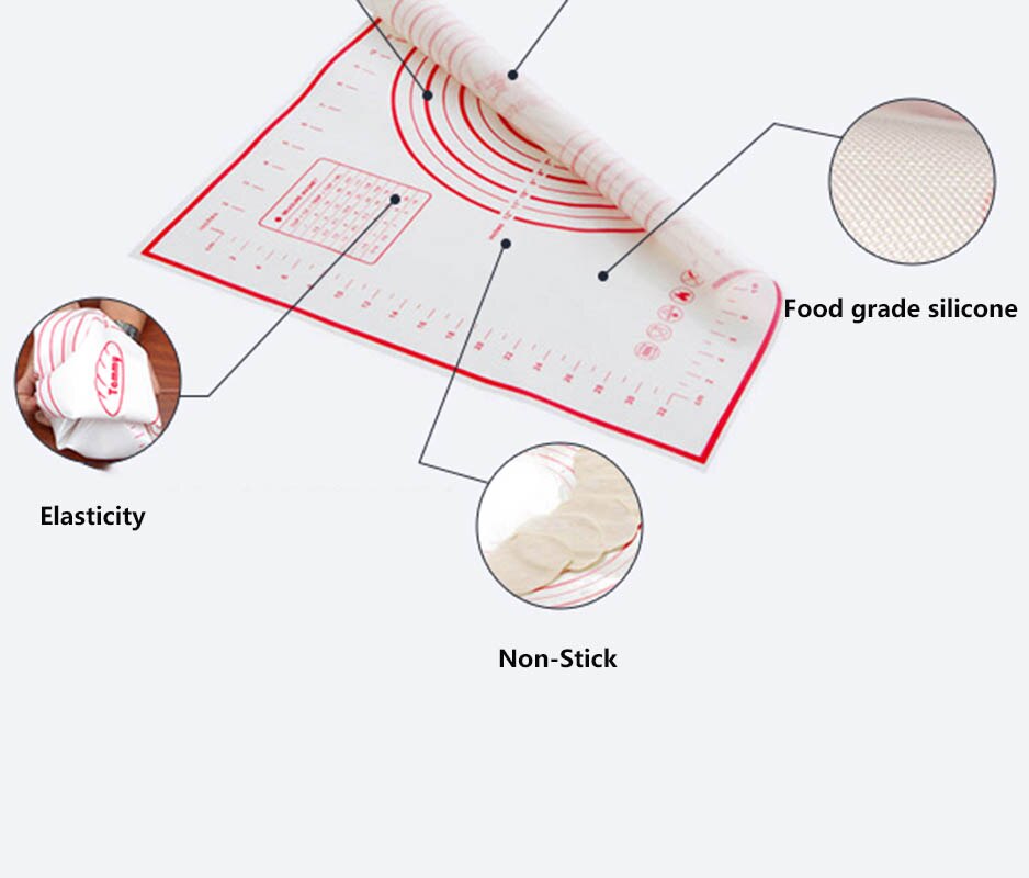 Silicone Baking Mat Scale Rolling Dough Pad Kneading Dough Mat Non Stick Pastry Oven Liner Bakeware 60*40/40*30cm