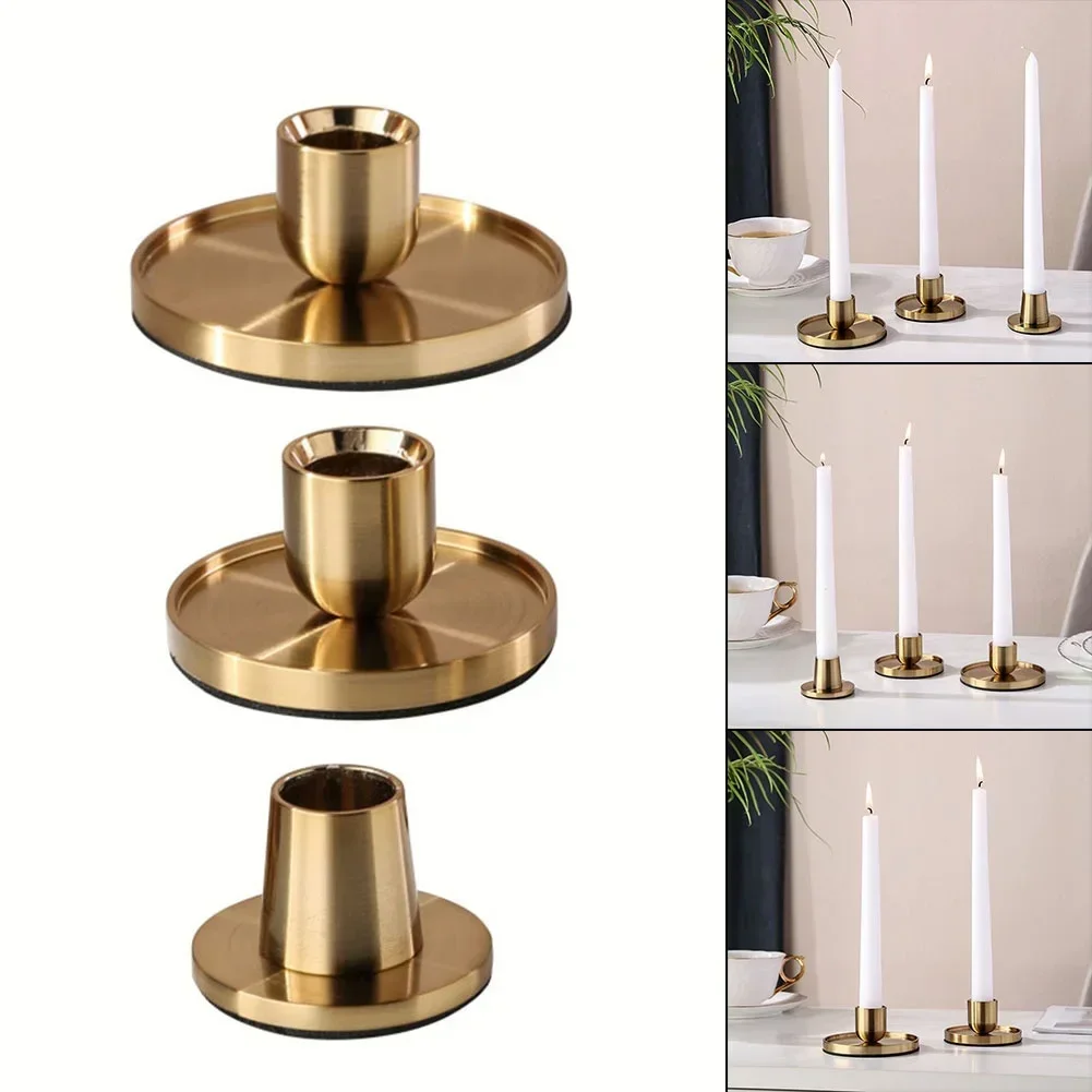 1pcs Candle Holder Desktop Candlestick Adornment Metal Candlestick Taper Candle Holder With Handle Home Wedding Decorations