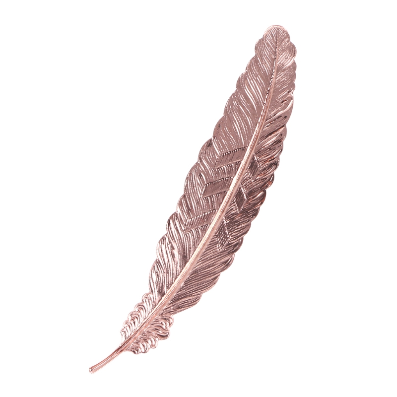 Marcapáginas de punto de libro de Metal en forma de pluma Retro para libros, oficina, escuela: Rose Gold