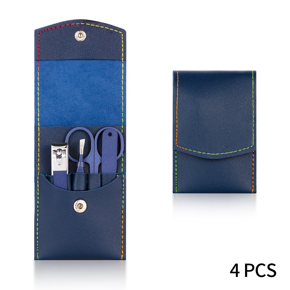 Set van 18/15/12/10/7/4 nagelknippers, roestvrij staal, nagelschaartje, pincet, oorlepel, acne-naald, manicureset: 4 stuks