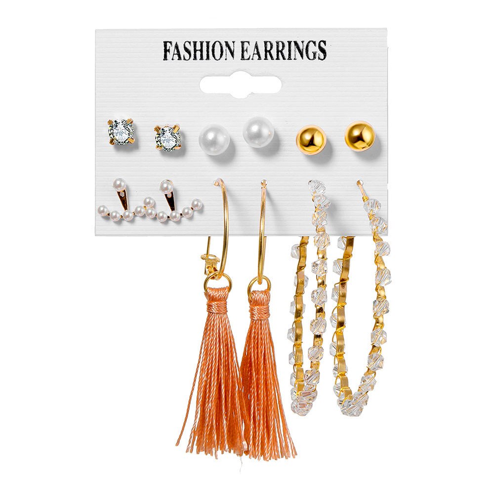 VKME Oversize Ohrringe Set Perle Hoop Ohrringe Für Frauen Gold Twist Ohrring Brincos Großen Kreis Leopard Schmuck: 6