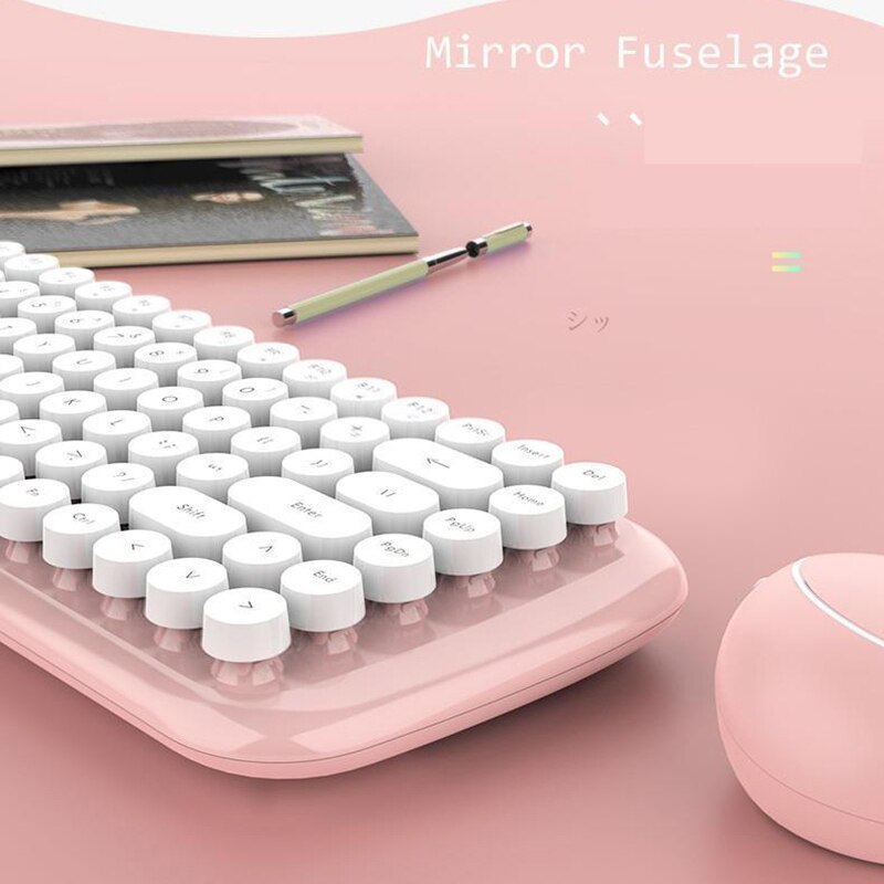Jelly Comb-Conjunto de teclado y ratón inalámbricos para ordenador portátil, escritorio, teclado, ratón, peine, botón redondo