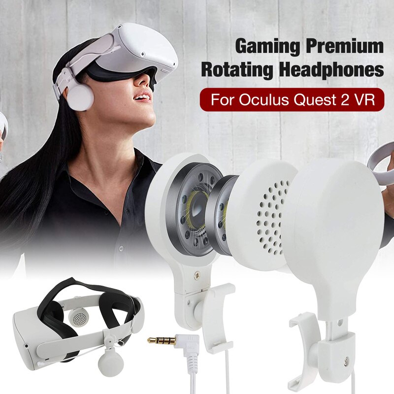 Gaming Headset Premium Roterende Hoofdtelefoon Voor Oculus Quest 2 360 Graden Rotatie Up En Down Telescopische Aanpassing Oortelefoon