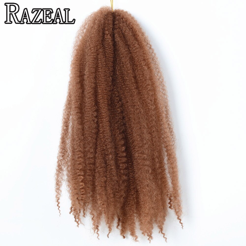 Razeal 5 pakker 18 " afro kinky marley fletninger hår hæklede fletninger syntetisk fletning hår extensions høj temperatur fiber: #30