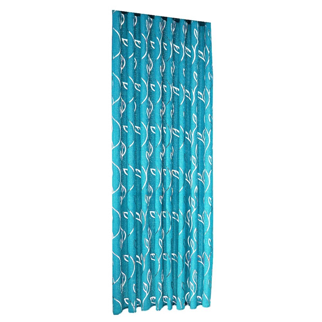 1 PCS Vines Leaves Tulle Door Window Curtain Drape Panel Sheer Scarf Valances: Sky blue