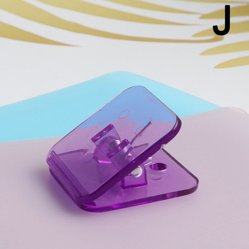 Multicolor Acrylic Clamp Paper Clips Ticket Holder Paper Documents Organizer Student School Office Supplies Bookmark Binder Clip: J